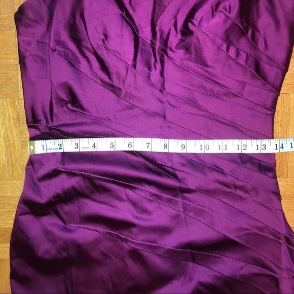 Barbiecore Cocktail Dress Ruched Magenta Satin Y2K Sweetheart Glam - Picture 7 of 12